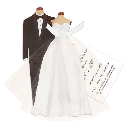 Bride and Groom Die-cut Invitations